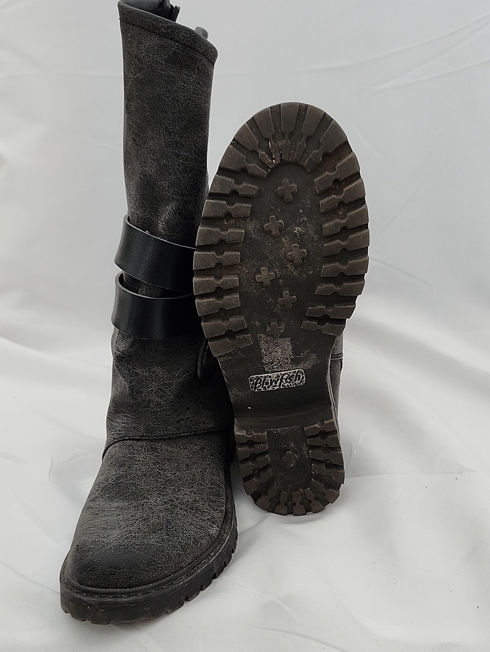 Blowfish Black Mid-Calf Strap Heeled Boots - Picture 5 of 8
